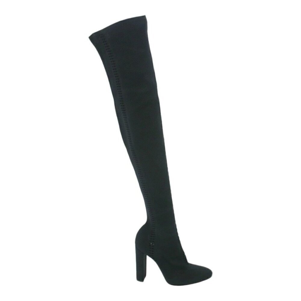 Gianvito Rossi Stretch Knit Over the Knee Block Heel Boots